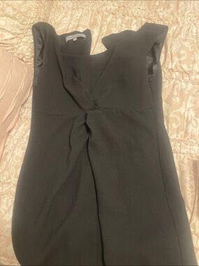 Anne Klein Black One-Shoulder Twist Sheath Dress